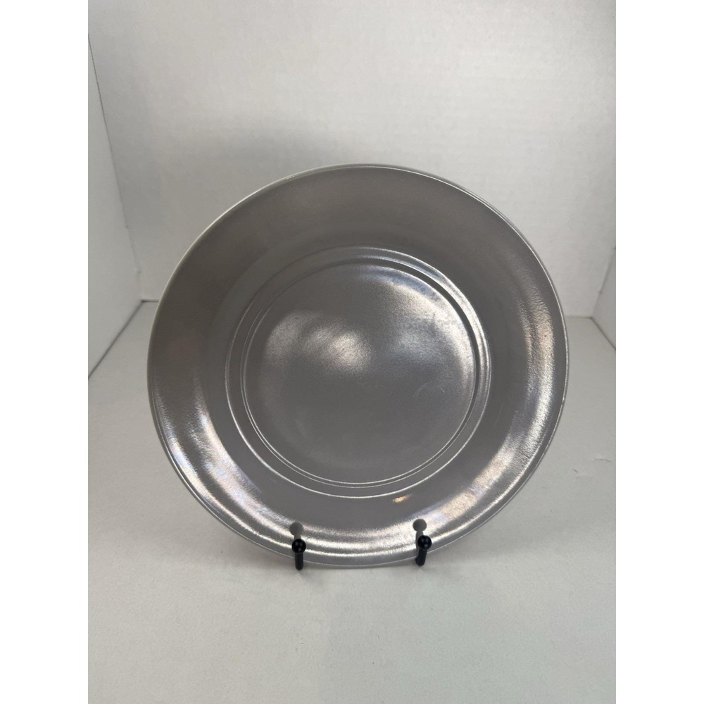 Hazel Atlas Ovide Platonite Gray Grey 9" Dinner Plate Mid Century Modern